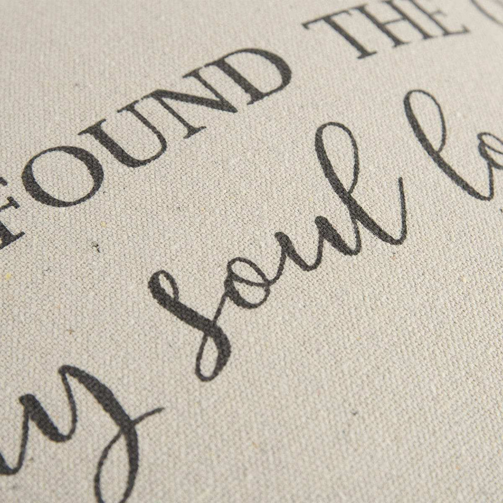 Gray Taupe Canvas Found the One Throw Pillow - Homeroots - Flyclothing LLC