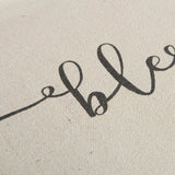 Gray Taupe Canvas Blessed Throw Pillow - Homeroots - Flyclothing LLC