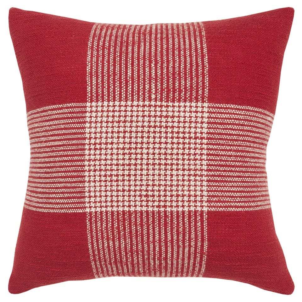 Red White Plaid Pattern Throw Pillow - Homeroots - Flyclothing LLC