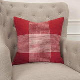 Red White Plaid Pattern Throw Pillow - Homeroots - Flyclothing LLC
