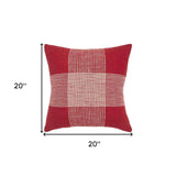 Red White Plaid Pattern Throw Pillow - Homeroots - Flyclothing LLC