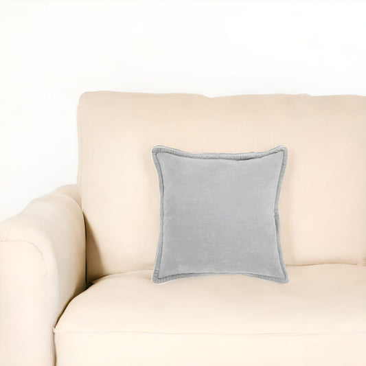 20" Gray Cotton Throw Pillow - Homeroots