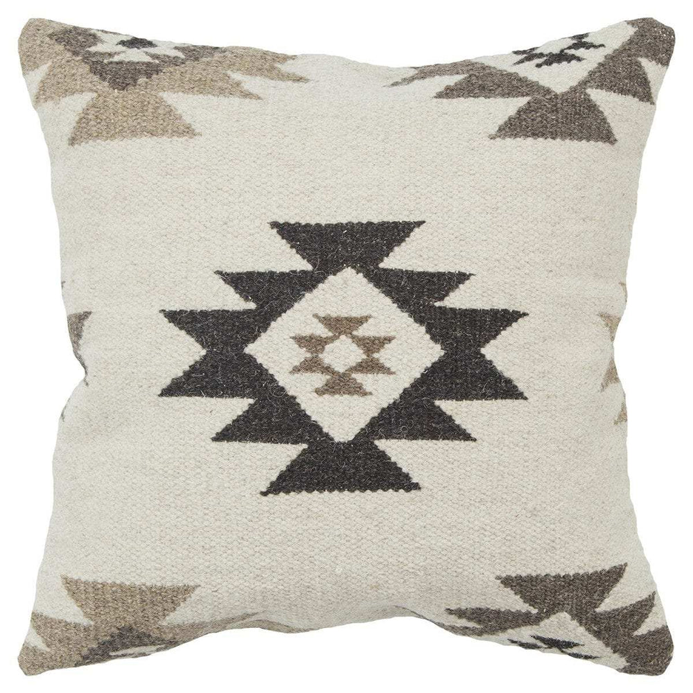 Cream Beige Classic Ikat Pattern Throw Pillow - Homeroots - Flyclothing LLC