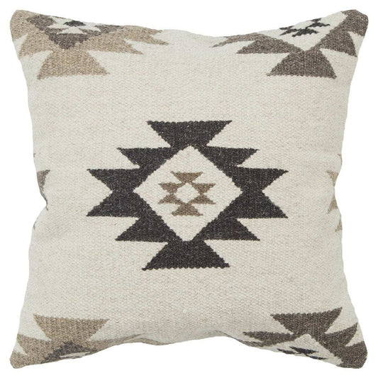 Cream Beige Classic Ikat Pattern Throw Pillow - Homeroots - Flyclothing LLC