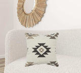 Cream Beige Classic Ikat Pattern Throw Pillow - Homeroots - Flyclothing LLC