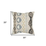 Brown Beige Tribal Embroidered Throw Pillow - Homeroots - Flyclothing LLC