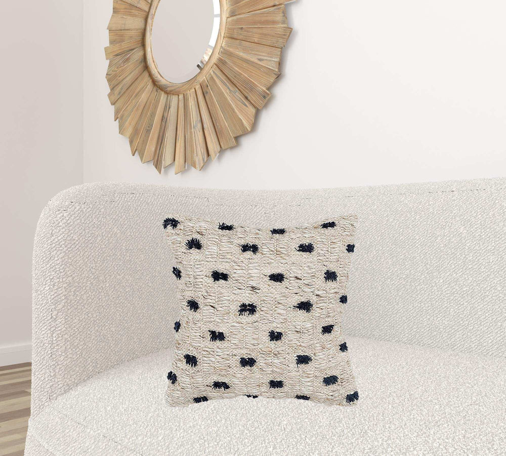 Black Cream Tufted Modern Throw Pillow - Homeroots - Flyclothing LLC