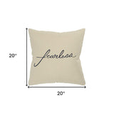 Black Taupe Canvas Fearless Throw Pillow - Homeroots - Flyclothing LLC