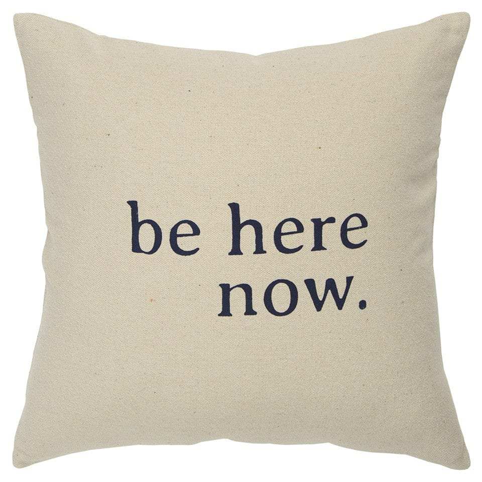Black Taupe Canvas Here Now Throw Pillow - Homeroots - Flyclothing LLC