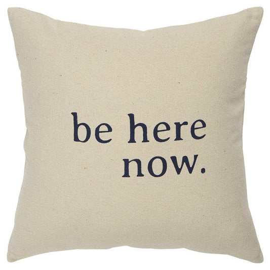Black Taupe Canvas Here Now Throw Pillow - Homeroots - Flyclothing LLC