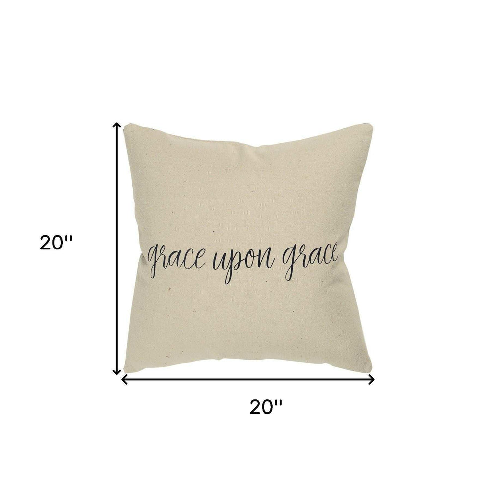 Black Taupe Canvas Grace Throw Pillow - Homeroots - Flyclothing LLC