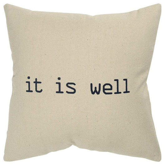 Black Taupe Canvas It Is Well Throw Pillow - Homeroots - Flyclothing LLC