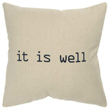 Black Taupe Canvas It Is Well Throw Pillow - Homeroots - Flyclothing LLC