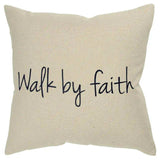 Black Taupe Canvas Walk by Faith Throw Pillow - Homeroots - Flyclothing LLC