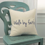 Black Taupe Canvas Walk by Faith Throw Pillow - Homeroots - Flyclothing LLC