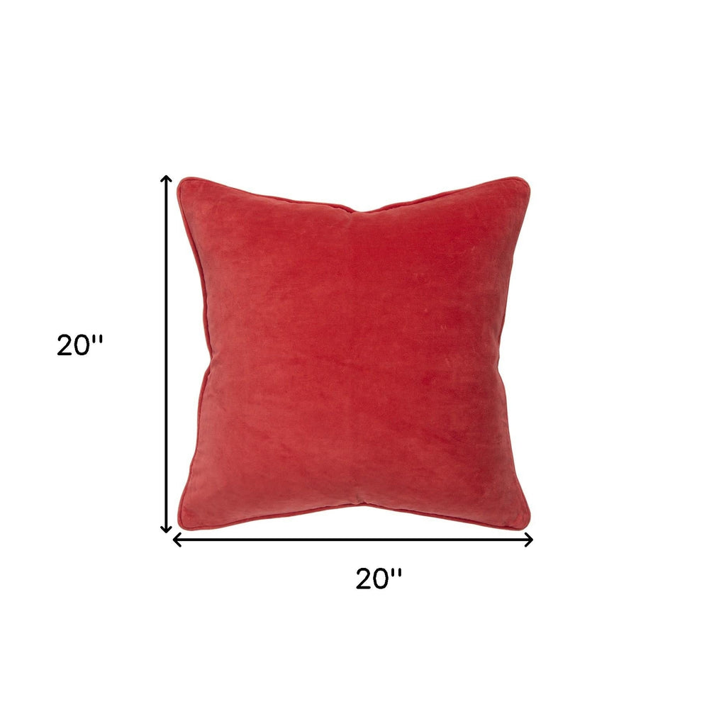 20" Red Cotton Throw Pillow - Homeroots - Flyclothing LLC