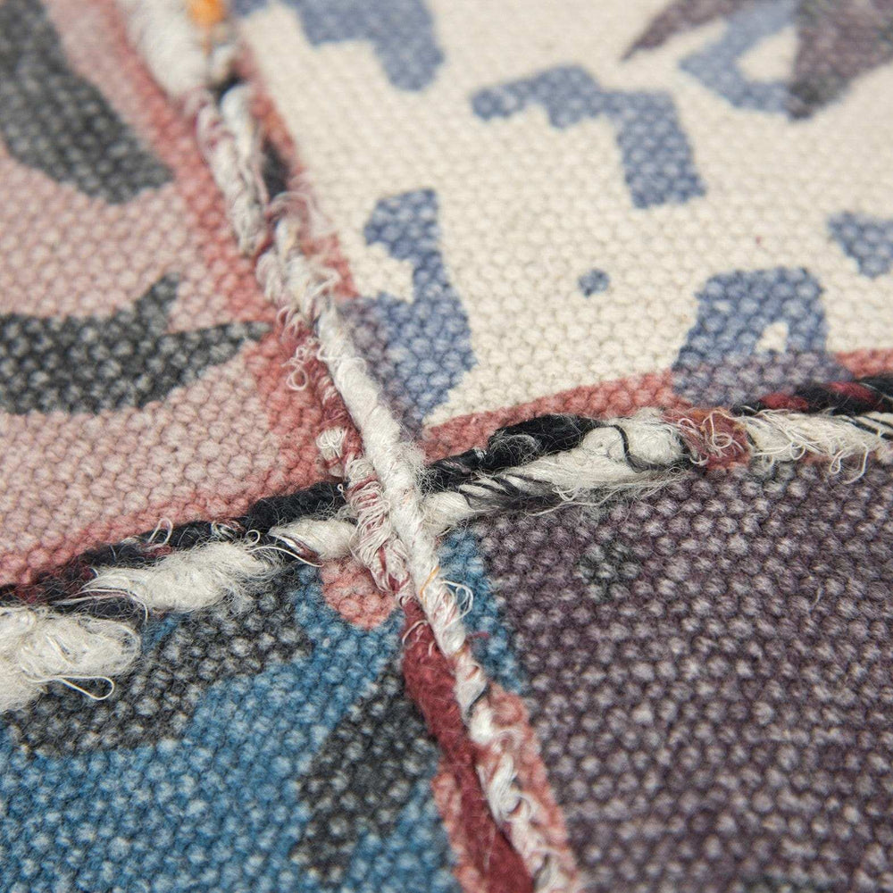 Teal Tan Tribal Corner Tasseled Lumbar Pillow - Homeroots - Flyclothing LLC