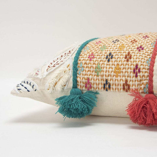 Multicolored Ornate Panel Lumbar Pillow - Homeroots - Flyclothing LLC