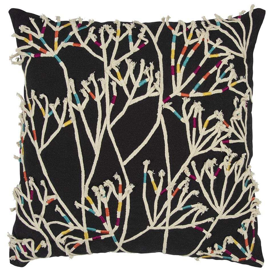 Black Cream Impressionistic Branch Throw Pillow - Homeroots - Flyclothing LLC