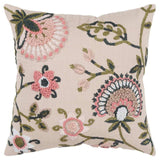 Blush Botanical Pattern Embroidered Throw Pillow - Homeroots - Flyclothing LLC