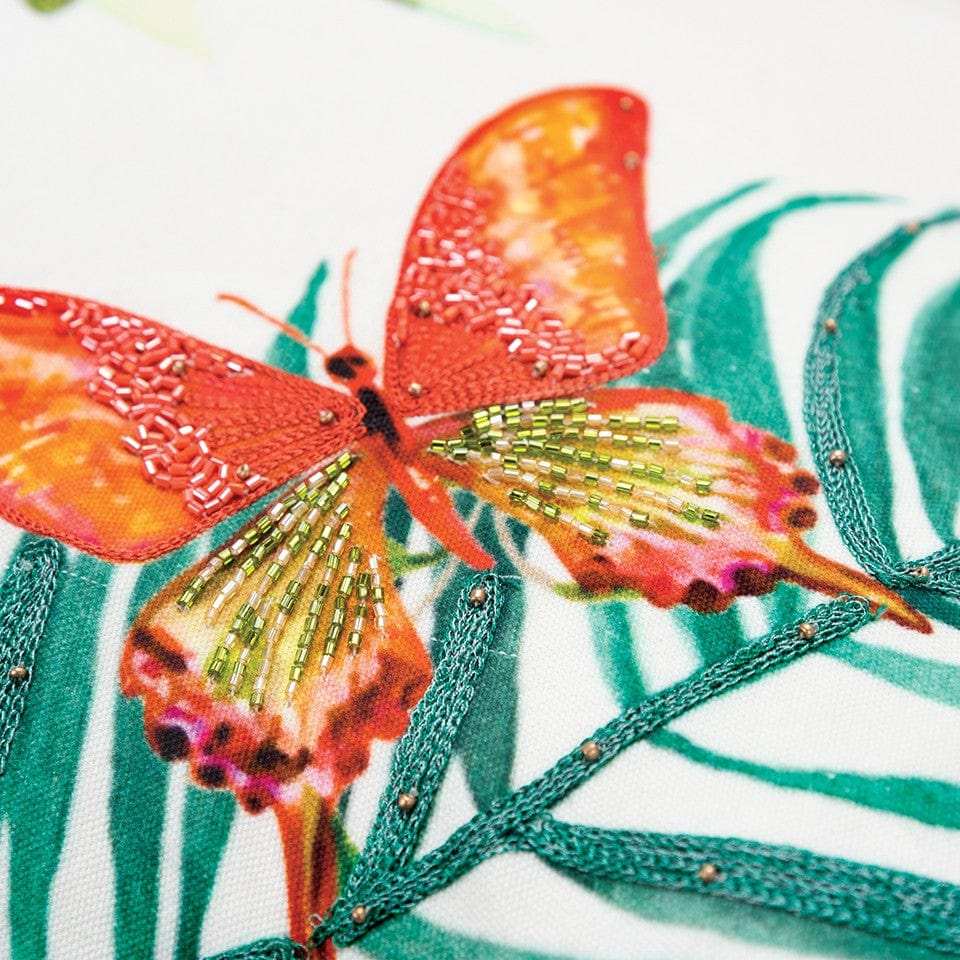 White Green Butterfly Bliss Decorative Throw Pillow - Homeroots - Flyclothing LLC