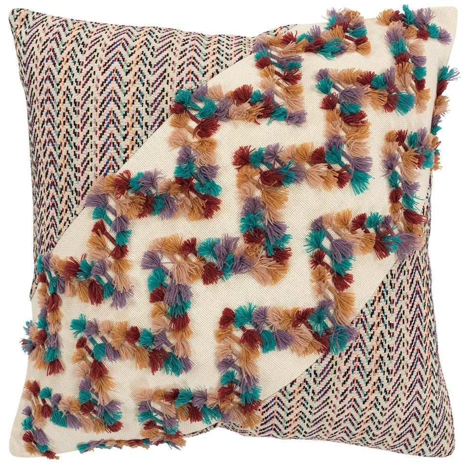 Multicolored Chevron Diagonal Panel Throw Pillow - Homeroots - Flyclothing LLC