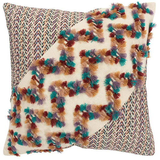 Multicolored Chevron Diagonal Panel Throw Pillow - Homeroots - Flyclothing LLC
