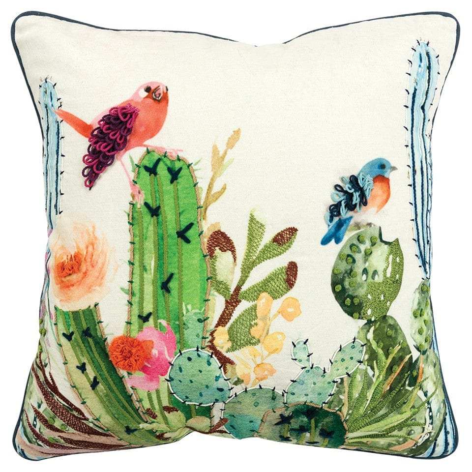 White Green Botanical Garden Throw Pillow - Homeroots - Flyclothing LLC