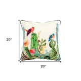 White Green Botanical Garden Throw Pillow - Homeroots - Flyclothing LLC