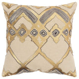 Beige Gold Foil Distressed Modern Throw Pillow - Homeroots - Flyclothing LLC