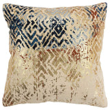 Beige Navy Distressed Retro Modern Throw Pillow - Homeroots - Flyclothing LLC