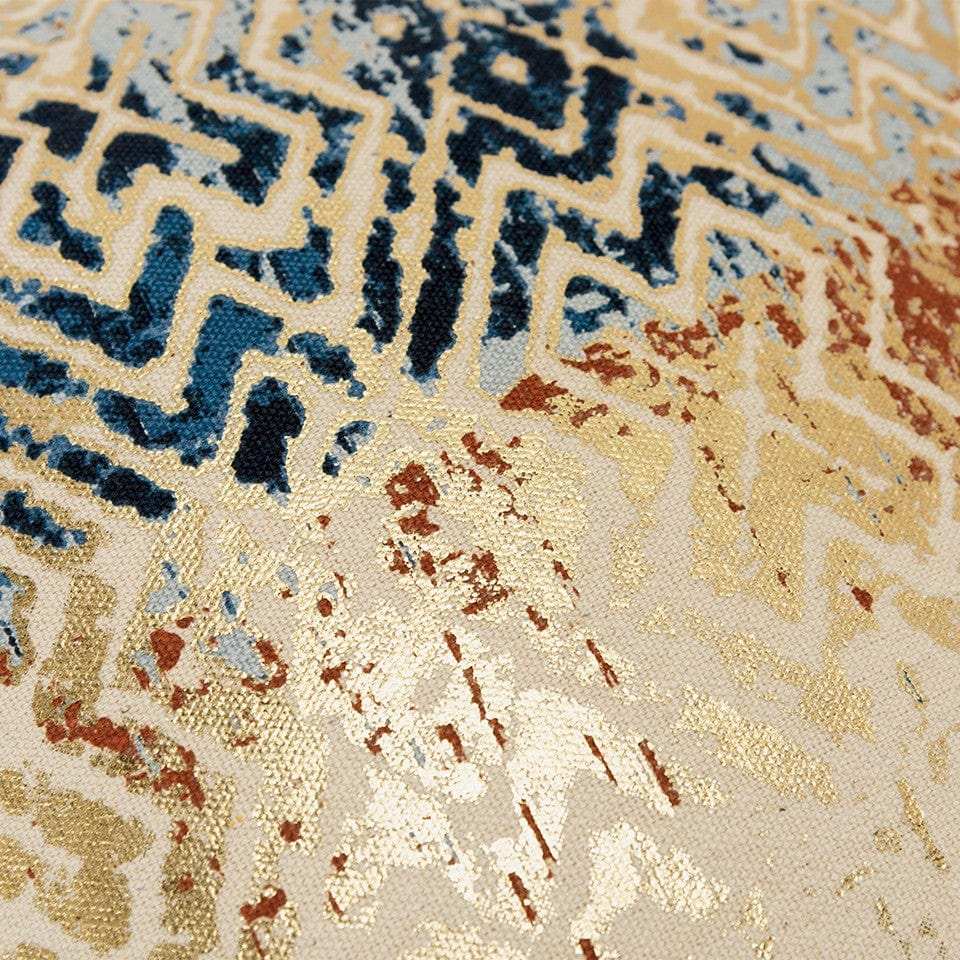 Beige Navy Distressed Retro Modern Throw Pillow - Homeroots - Flyclothing LLC