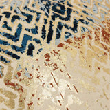 Beige Navy Distressed Retro Modern Throw Pillow - Homeroots - Flyclothing LLC