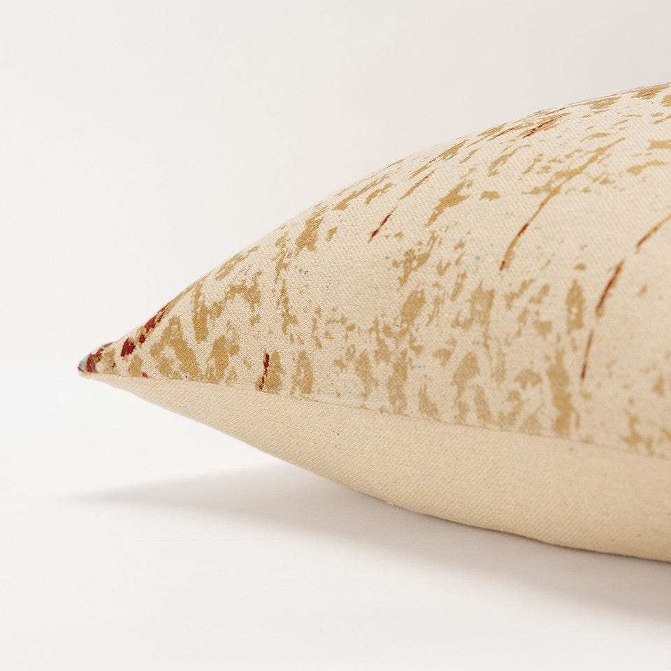 Beige Navy Distressed Retro Modern Throw Pillow - Homeroots - Flyclothing LLC