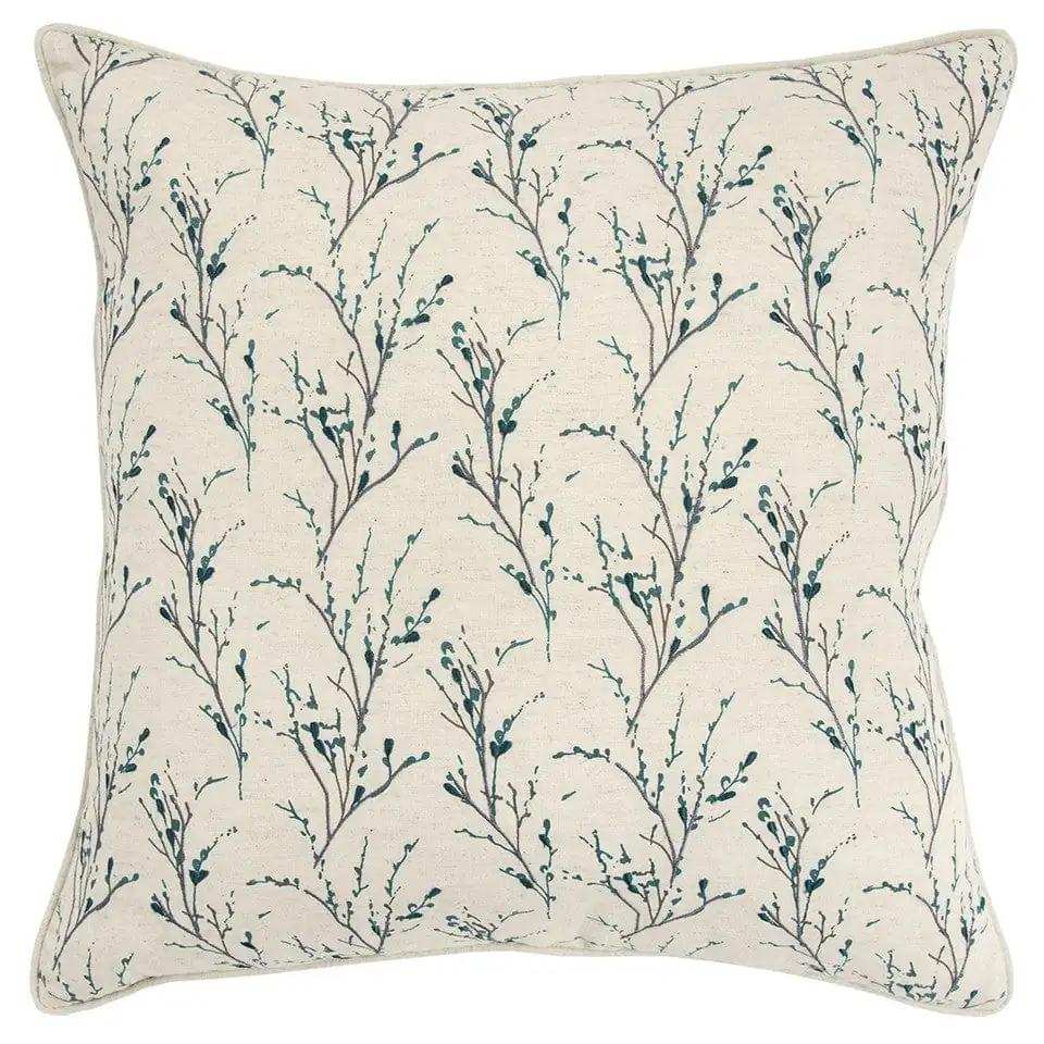 Teal Tiny Floral Buds Throw Pillow - Homeroots - Flyclothing LLC