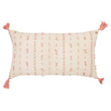 Blush Beige Tribal Inspired Tasseled Lumbar Pillow - Homeroots - Flyclothing LLC
