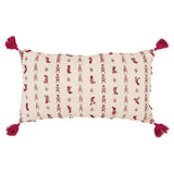Red Beige Tribal Inspired Tasseled Lumbar Pillow - Homeroots - Flyclothing LLC