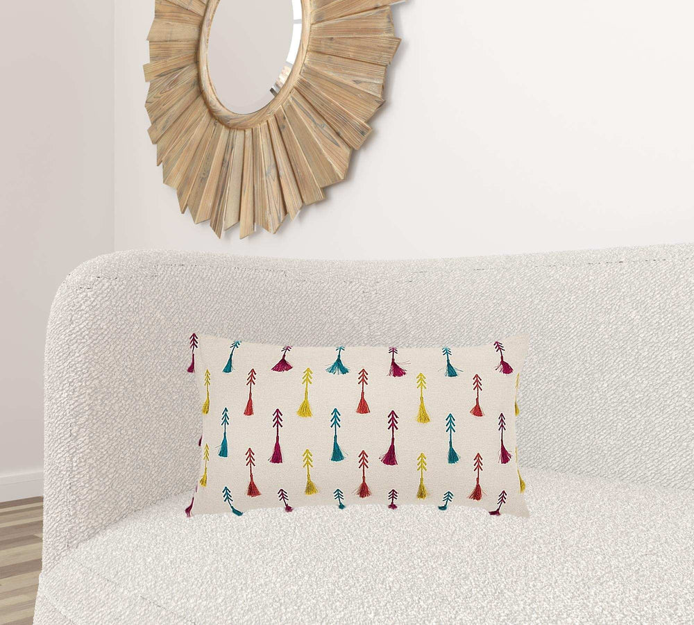 Bright Tone Feathered Arrows Lumbar Pillow - Homeroots - Flyclothing LLC