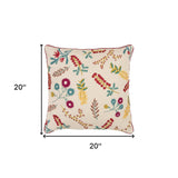 Pink Red Floral Bud Textural Throw Pillow - Homeroots - Flyclothing LLC
