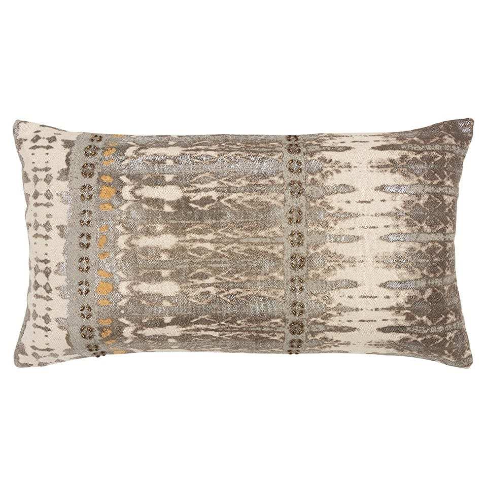 Gray Beige Tribal Distressed Lumbar Pillow - Homeroots - Flyclothing LLC