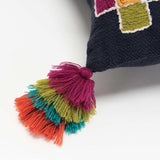 Navy Tribal Motifs Embroidered Throw Pillow - Homeroots - Flyclothing LLC