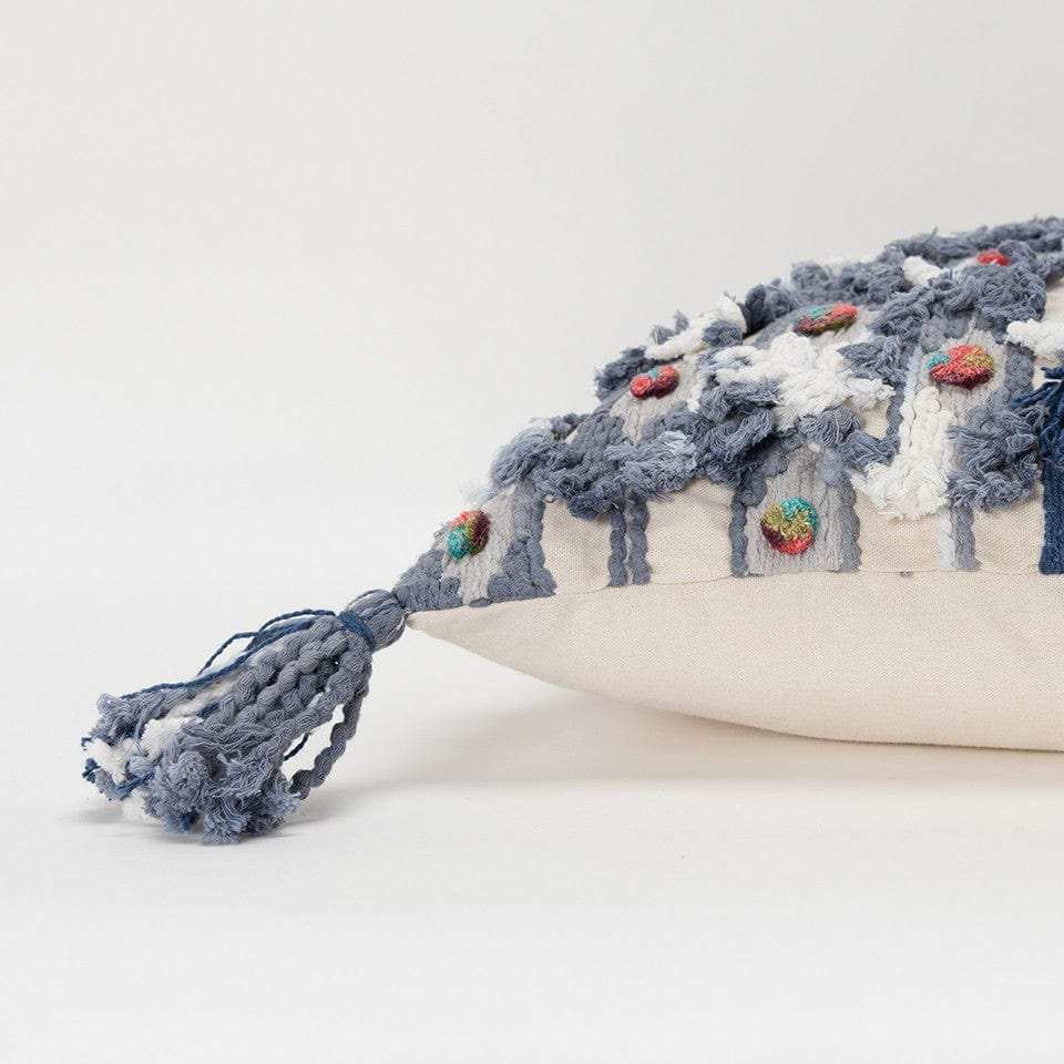 14 X 26 Blue And Gray Zippered 100% Cotton Throw Pillow - Homeroots - Flyclothing LLC