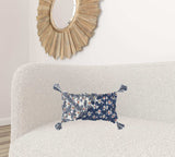 14 X 26 Blue And Gray Zippered 100% Cotton Throw Pillow - Homeroots - Flyclothing LLC