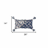 14 X 26 Blue And Gray Zippered 100% Cotton Throw Pillow - Homeroots - Flyclothing LLC