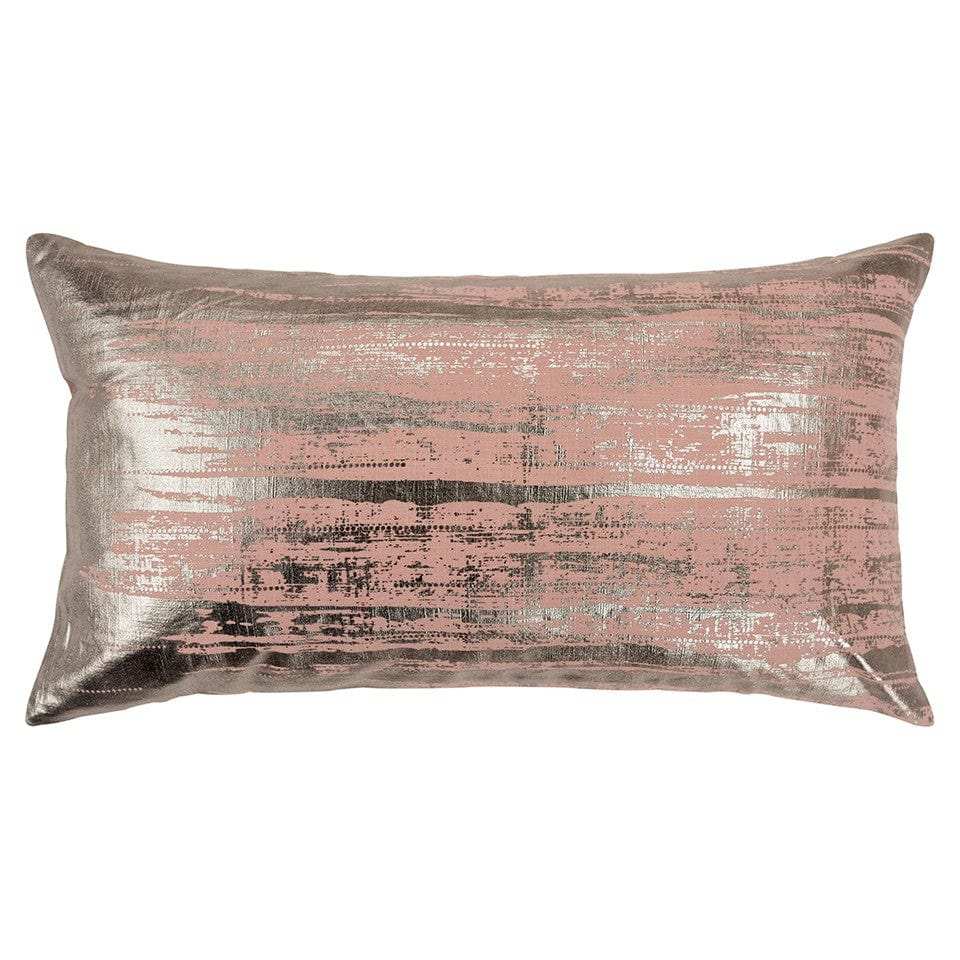 Blush Distressed Brush Stroke Lumbar Pillow - Homeroots - Flyclothing LLC