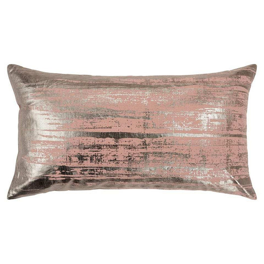 Blush Distressed Brush Stroke Lumbar Pillow - Homeroots - Flyclothing LLC