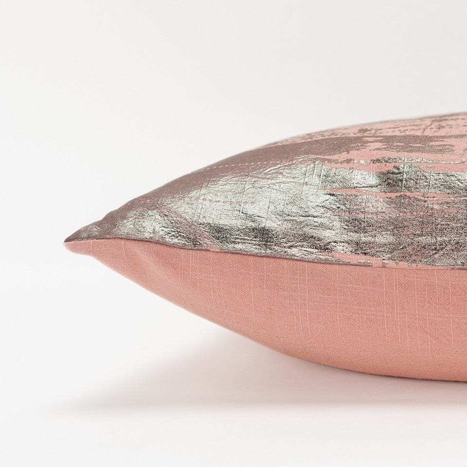 Blush Distressed Brush Stroke Lumbar Pillow - Homeroots - Flyclothing LLC