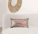Blush Distressed Brush Stroke Lumbar Pillow - Homeroots - Flyclothing LLC