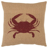 Tan Brown Distressed Crab Throw Pillow - Homeroots - Flyclothing LLC