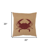 Tan Brown Distressed Crab Throw Pillow - Homeroots - Flyclothing LLC